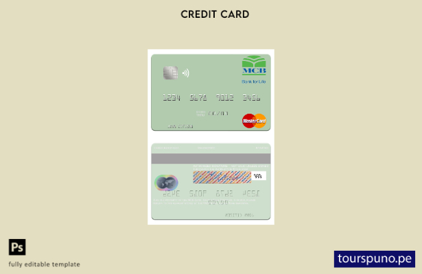 lista para imprimir plantilla de tarjeta mastercard del MCB Bank de los Emiratos